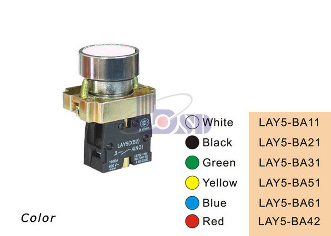 LAY5 (XB2) -BA42 الزر المسطح باللون الأحمر في الربيع مقابل لوحة التحكم